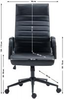 Bürostuhl Kolumbus Echtleder schwarz/schwarz 