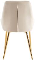 2er Set Esszimmerstuhl Elmira Samt gold creme 