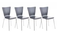 4er Set Besucherstuhl Aaron grau