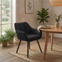 Esszimmerstuhl Vienna Cord schwarz schwarz 