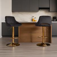 2er Set Barhocker Milet Samt G schwarz 