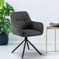 2er Set Stuhl Tipton Stoff dunkelgrau 