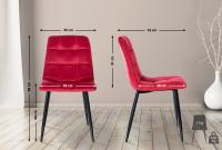 4er Set Esszimmerstuhl Tilde Samt rot 