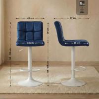 Barhocker Peru Samt weiß blau Barhocker Peru Samt weiß blau