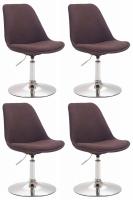 4er Set Stühle Maverick C Stoff braun