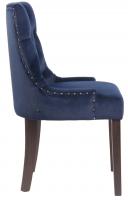 4er Set Esszimmerstühle Aberdeen Samt antik blau 