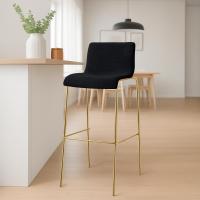 Barhocker Hover Stoff 4-Fuß Gold schwarz