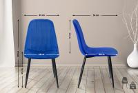 4er Set Esszimmerstuhl Baxter Samt blau 