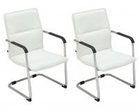 2er Set Besucherstuhl Seattle weiß
