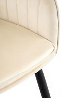 Esszimmerstuhl Cheryl Samt schwarz creme 