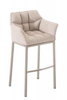 Barhocker Damaso E Stoff mit 4-Fuß Gestell elfenbein