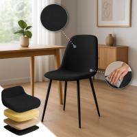 2er Set Esszimmerstuhl Maryam Stoff schwarz 