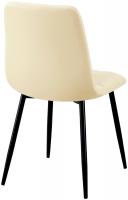 4er Set Esszimmerstuhl Antibes Kunstleder creme 