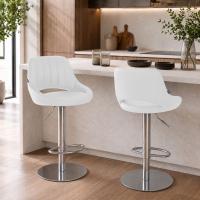 2er Set Barhocker HD Milet C Kunstleder weiß 