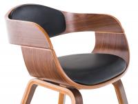 2er Set Stühle Kingston Kunstleder walnuss/schwarz 