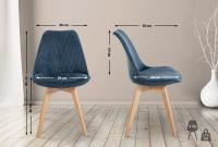 4er Set Stuhl Linares Cord dunkelblau 