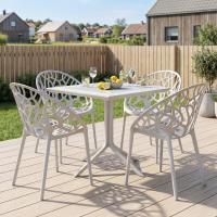 Gartenmöbel-Set Avara mit 4 Stühlen weiß 