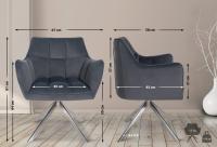 Esszimmerstuhl Swing Samt edelstahl dunkelgrau 