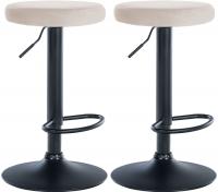 2er Set Barhocker Ponte Samt schwarz creme