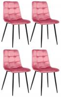 4er Set Esszimmerstuhl Tilde Samt pink 