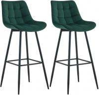 2er Set Barhocker Dartford Samt grün 
