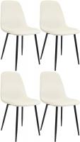 4er Set Esszimmerstuhl Maryam Samt creme 