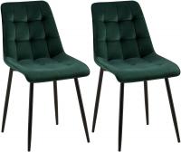 2er Set Esszimmerstuhl Gifford Samt grün
