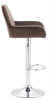 2er Set Barhocker Braga Samt chrom braun 
