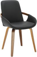 Esszimmerstuhl Bertol Kunstleder walnuss/schwarz 