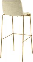 2er Set Barhocker Hoover Stoff 4-Fuß Gold creme 
