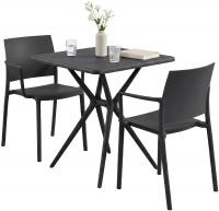 Gartenmöbel-Set Pula schwarz