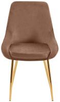 2er Set Esszimmerstuhl Elmira Samt gold braun 