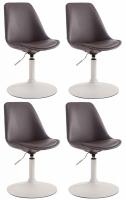 4er Set Esszimmerstühle Maverick W Kunstleder braun