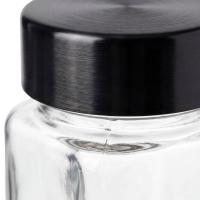 24er Set Gewürzgläser eckig Edelstahl schwarz 