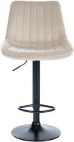 2er Set Barhocker Toni Samt schwarz creme 