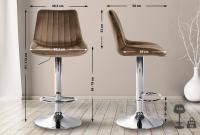 2er Set Barhocker Toni Samt chrom braun 