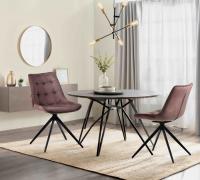 2er Set Esszimmerstuhl Merna Samt braun 2er Set Esszimmerstuhl Merna Samt braun