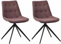2er Set Esszimmerstuhl Merna Stoff  braun