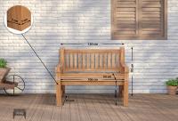 Teakbank Daxon mit Sitzkissen 120 cm dunkelgrau 