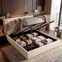 Bett Mirka 180x200 cm Stoff creme