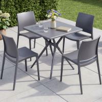 Gartenmöbel-Set Amino mit 4 Stühlen dunkelgrau 
