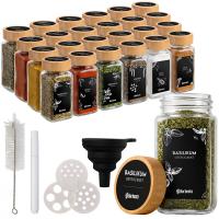 24er Set Gewürzgläser Bambus natura