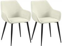 2er Set Esszimmerstuhl Luena Stoff creme 
