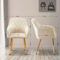 2er Set Esszimmerstuhl Monett Samt G creme 