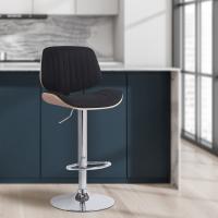 Barhocker Clawson Stoff chrom natura/schwarz