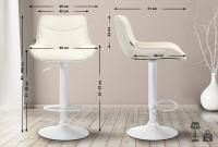 2er Set Barhocker Vonore Stoff weiß creme 
