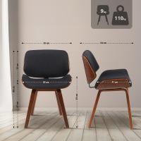 2er Set Besucherstuhl Beverley Stoff walnuss/schwarz 