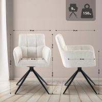 2er Set Esszimmerstuhl Jonah Stoff creme 