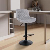 2er Set Barhocker Kasson Stoff  grau 