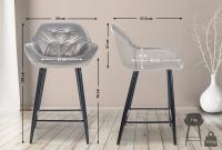 2er Set Barhocker Gibson 76 Samt grau 